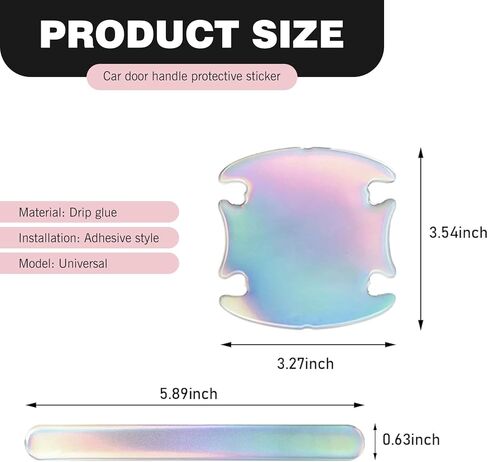 8 PCS Door Handle Protection Stickers, Carbon Fiber Door Bowl Anti-Scratch Film, Universal Exterior Reflective Handle Decorative Guard, for Most Cars, Trucks, SUVs (Black) in Kuwait