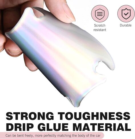 8 PCS Door Handle Protection Stickers, Carbon Fiber Door Bowl Anti-Scratch Film, Universal Exterior Reflective Handle Decorative Guard, for Most Cars, Trucks, SUVs (Black) in Kuwait