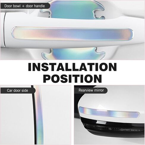 8 PCS Door Handle Protection Stickers, Carbon Fiber Door Bowl Anti-Scratch Film, Universal Exterior Reflective Handle Decorative Guard, for Most Cars, Trucks, SUVs (Black) in Kuwait