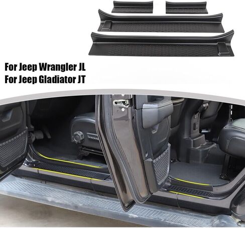 Door Sill Guards Door Entry Guards +& 20 for Jeep for Gladiator 2020-2022 for Wrangler 2018-202,for Jeep for Gladiator 2020-2022 for Wrangler 2018-202 Black DSGDEGFJWJ2GJ2 in Saudi Arabia