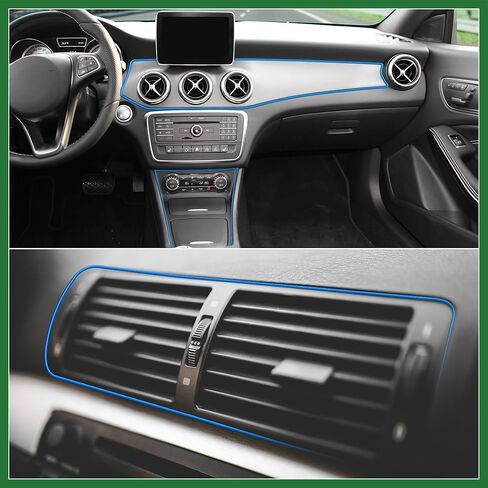 Motoforti 16.4ft /5M Car Interior Trim Strip Rubber Door Guard Line Door Edge Seal Gap Fillers Blue Long-Lasting in Saudi Arabia