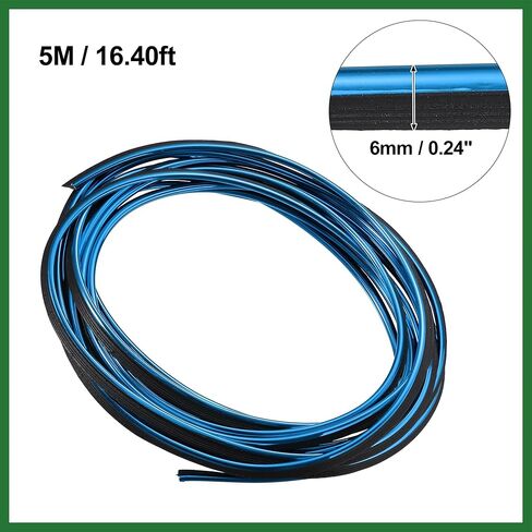Motoforti 16.4ft /5M Car Interior Trim Strip Rubber Door Guard Line Door Edge Seal Gap Fillers Blue Long-Lasting in Saudi Arabia