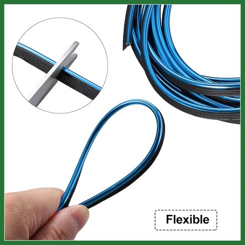 Motoforti 16.4ft /5M Car Interior Trim Strip Rubber Door Guard Line Door Edge Seal Gap Fillers Blue Long-Lasting in Saudi Arabia