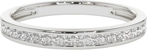 Princess Cut 1 CT Diamond Band Band 14k Rose Gold Plated Channel Rings for Women Anniversary Promise Ring in Saudi Arabia