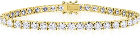 The Diamond Channel CERTIFIED 14 Karat Solid Gold LAB GROWN Diamond Tennis Bracelet. Push Safety Lock, 7 Inch Length (E-F Color, VS1-VS2 Clarity) in Kuwait