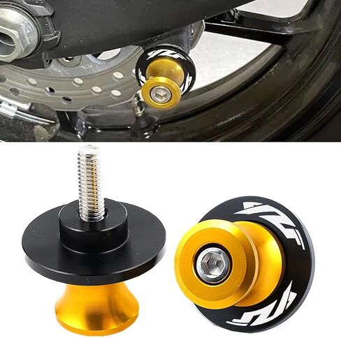 2pcs M6*1.5 Motorcycle Swingarm Sliders Spools 6mm CNC Swing Arm Stand Screw for Y.amaha YZF R1 YZF-R3 YZF R6 YZF-R125 R25 2000-2023 (Black) in Kuwait