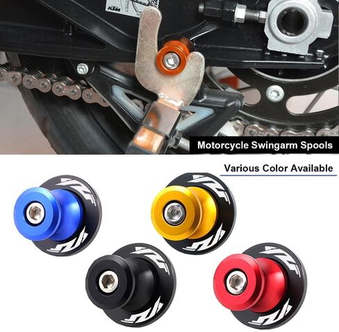 2pcs M6*1.5 Motorcycle Swingarm Sliders Spools 6mm CNC Swing Arm Stand Screw for Y.amaha YZF R1 YZF-R3 YZF R6 YZF-R125 R25 2000-2023 (Black) in Kuwait