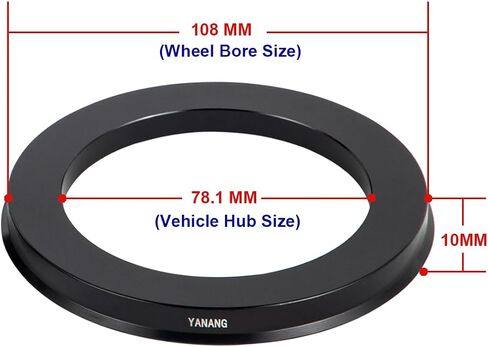 4pc 78.1 to 95.1 Black Hub Centric Rings Aluminium Alloy Wheel Center Rings Hubrings 95.1 to 78.1 ID=78.1mm OD=95.1mm in Saudi Arabia
