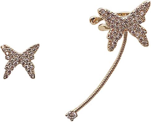 مجموعة أقراط كريستال على شكل فراشة وأقراط فضية مكعبة الزركونيوم على شكل سلسلة للنساء in Kuwait