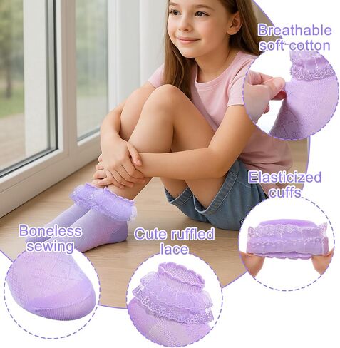 6 أزواج الفتيات جوارب الكشكش لطيف الدانتيل جوارب الكاحل فستان صغير للفتاة لوليتا فستان لوليتا in Kuwait