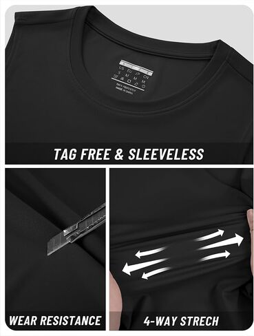 Tacvasen Mens Tank Top Athletic Quick Dry Rash Guard Workout Muscle Slyveless Running Sun Shirts for Swim Beach Gym Tee in Kuwait