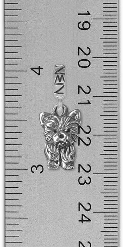 سحر Silver Yorkie Sterm للأساور للسحر للنساء - هدايا Terrier Yorkshire - مصنوعة يدويًا في الولايات المتحدة الأمريكية in Kuwait