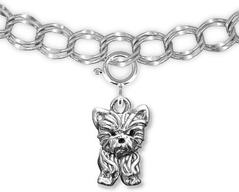 Sterling Silver Yorkie Charm for Charm Bracelets for Women - Yorkshire Terrier Gifts – Handcrafted in the USA in Saudi Arabia