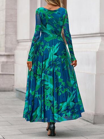 BTFBM Women Maxi Dress Fall 2025 Fashion Elegant Long Square Neck Ploral Party Party Club Dresses Guest Dresses in Kuwait