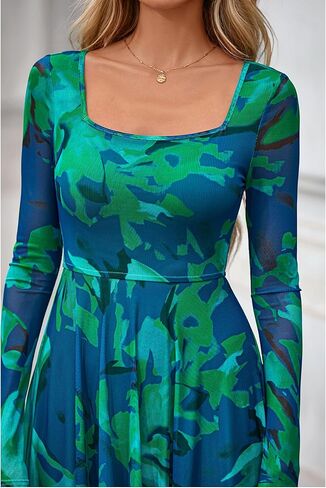 BTFBM Women Maxi Dress Fall 2025 Fashion Elegant Long Square Neck Ploral Party Party Club Dresses Guest Dresses in Kuwait