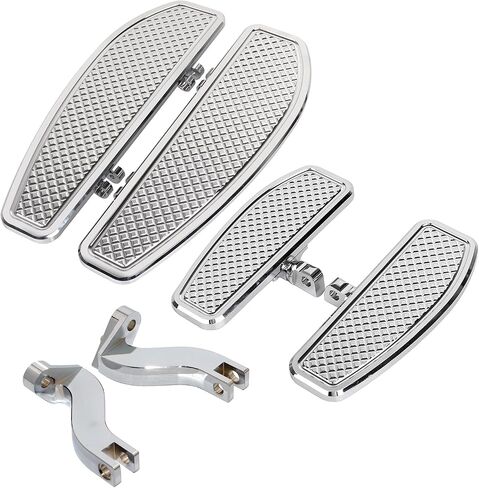 Chrome Diamond Driver Passenger Front Rear Floorboard Footboards Bracket Mount Kit For Harley Touring Electra Glide Road Glide Street Glide Road King Ultra Limited Tri Glide 1993-2023 in Kuwait