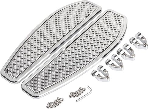 Chrome Diamond Driver Passenger Front Rear Floorboard Footboards Bracket Mount Kit For Harley Touring Electra Glide Road Glide Street Glide Road King Ultra Limited Tri Glide 1993-2023 in Kuwait