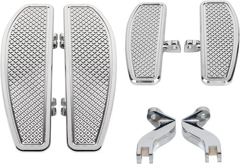 Chrome Diamond Driver Passenger Front Rear Floorboard Footboards Bracket Mount Kit For Harley Touring Electra Glide Road Glide Street Glide Road King Ultra Limited Tri Glide 1993-2023 in Kuwait