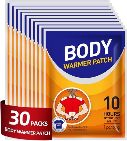 10 Count Adhesive Heat Patches for Neck, Knee, Upper or Lower Back, Air-Activated Heat Therapy Pads for Stiffness, Sprains, and More, Stick to Clothing, 5x3.7 in in Kuwait