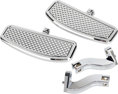 Chrome Diamond Driver Passenger Front Rear Floorboard Footboards Bracket Mount Kit For Harley Touring Electra Glide Road Glide Street Glide Road King Ultra Limited Tri Glide 1993-2023 in Kuwait