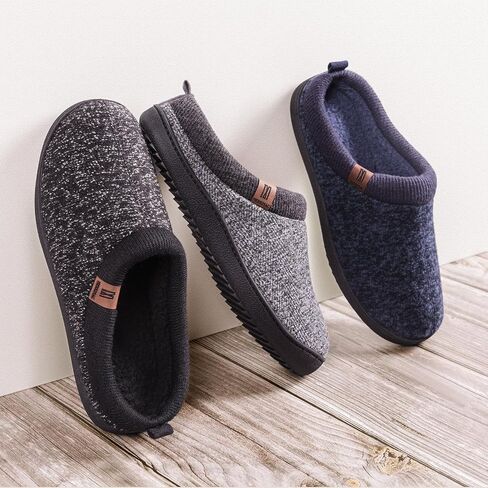 MERRIMAC Men's Slip-on Slippers Comfy Bedroom Non-slip Indoor Outdoor House Shoes with Sherpa Lining in Saudi Arabia