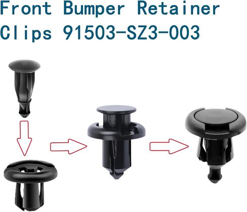 for Honda and Acura Front Fender Liner Trim Panel Bumper Automotive Push-Type Retainer Clip, 20mm Head, 10mm Hole, Black Plastic 91503-SZ3-003 25pcs in Saudi Arabia