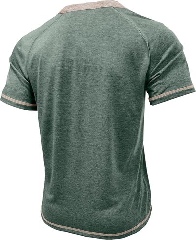 Mens Henley Shirts Short Sleeve Casual Button Basic T-Shirts Summer Classic Vintage Tee Shirts with Pocket in Saudi Arabia