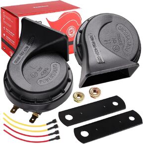 Car horn 12V loud High/Low Tone Snail Horn, 130dB Waterproof for Motorcycle/Truck/RV, with Universal Mounting Kit (Pair) in Saudi Arabia
