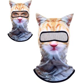 3D Cat Sheisty Ski Balaclava Face Mask with Ears Animal Ski Mask for Music Festivals Halloween Outdoor Antists in Kuwait