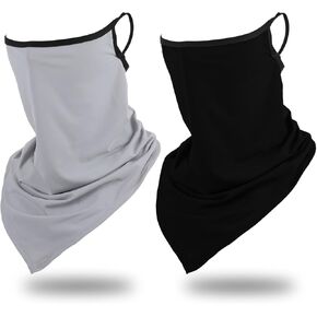 2pcs العنق الوجه الوجه الحماية من أشعة الشمس مع حلقات الأذن وشاح باندانا في الهواء الطلق قناع الوجه تغطية للنساء الرجال الصيف in Saudi Arabia