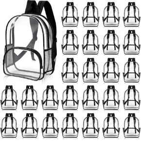 30 Pcs Clear Backpack Bulk 15.7 Inch Heavy Duty PVC Transparent Bookbags Large Waterproof Plastic See Through Bags for Nonprofit Donation Sports Stadium Work Travel in Saudi Arabia