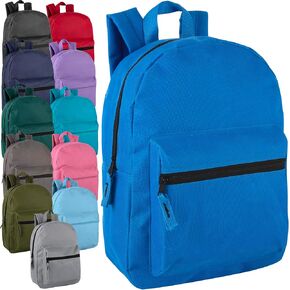 Trail maker Wholesale 15 Inch Kids Backpacks in Bulk With Padded Straps, 24 Pack Small Backpacks for Kids Bulk (12 Color Assortment #2) in Kuwait