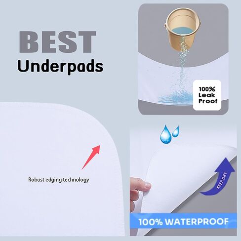 Underpads القابلة للغسل ، 34 "× 72" (حزمة من 4) امتصاص ثقيل إضافي ، واقي مراتب مقاوم للماء 100 ٪ ، وموت ، المنزل الفانيلا للأطفال ، والبالغين ، والحيوانات الأليفة ، والسرير ، والأريكة ، والأريكة ، والأرضية ، والمنزل in Saudi Arabia