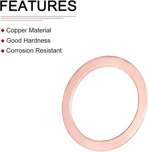 33mmx42.5mmx2mm(IDxODxT) Flat Copper Sealing Washers - 5Pack - Good for Industrial Machinery M33 Screws - Copper Flat Ring Gaskets in Saudi Arabia