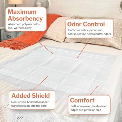 McKesson Underpads Disposable Bed Pads 24" x 36" [70 Count], Maximum Absorbency, Maximum Breathable Incontinence Chux Pads for Adults, Elderly, and Baby, Pee Pads in Saudi Arabia