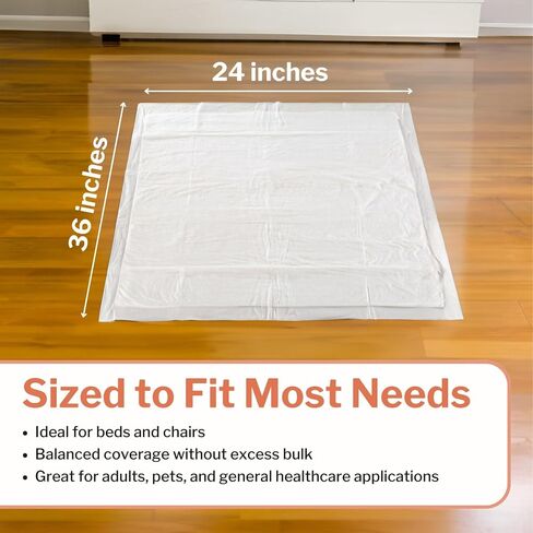 McKesson Underpads Disposable Bed Pads 24" x 36" [70 Count], Maximum Absorbency, Maximum Breathable Incontinence Chux Pads for Adults, Elderly, and Baby, Pee Pads in Saudi Arabia