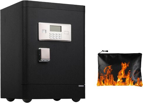 [0.66 قدم] صندوق آمن منزلي، خزائن خزانة للمنزل، آمن للمستندات مع لوحة مفاتيح إلكترونية للتركيب على الحائط أو الأرضية، صندوق أمان شخصي مع رف قابل للإزالة للأعمال المكتبية والفندقية، 0.66 قدم in Kuwait