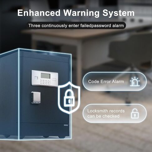 [0.66 قدم] صندوق آمن منزلي، خزائن خزانة للمنزل، آمن للمستندات مع لوحة مفاتيح إلكترونية للتركيب على الحائط أو الأرضية، صندوق أمان شخصي مع رف قابل للإزالة للأعمال المكتبية والفندقية، 0.66 قدم in Kuwait