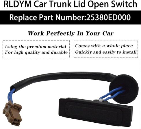 مفتاح إطلاق الباب الخلفي RLDYM ، Tailgate Liftgate Trunk Open Switch 25380-ED000 متوافق مع Infiniti M35H لنيسان Altima Murano Maxima Pathfinder Very in Saudi Arabia