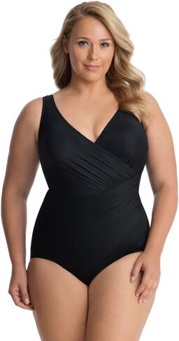 Miraclesuit Women's Swimwear Plus Size Pin Point Oceanus Soft Cup Tummy Control One Piece Swimsuit in Saudi Arabia