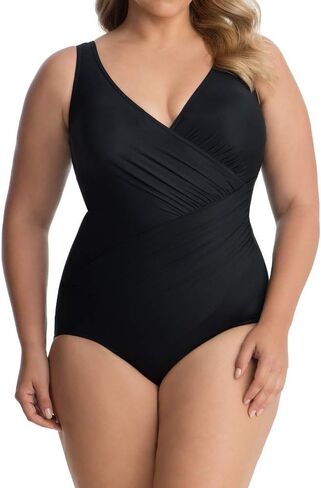 Miraclesuit Women's Swimwear Plus Size Pin Point Oceanus Soft Cup Tummy Control One Piece Swimsuit in Saudi Arabia