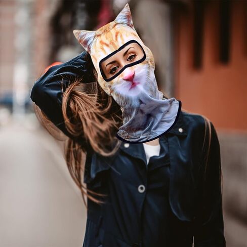 3D Cat Sheisty Ski Balaclava Face Mask with Ears Animal Ski Mask for Music Festivals Halloween Outdoor Antists in Kuwait