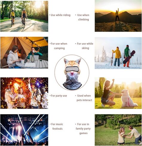 3D Cat Sheisty Ski Balaclava Face Mask with Ears Animal Ski Mask for Music Festivals Halloween Outdoor Antists in Kuwait