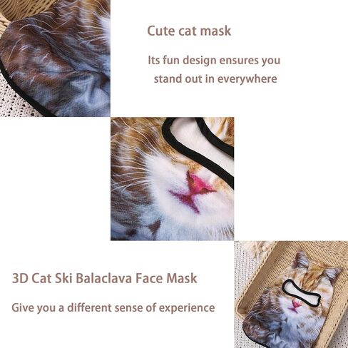 3D Cat Sheisty Ski Balaclava Face Mask with Ears Animal Ski Mask for Music Festivals Halloween Outdoor Antists in Kuwait