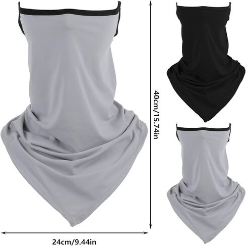 2pcs العنق الوجه الوجه الحماية من أشعة الشمس مع حلقات الأذن وشاح باندانا في الهواء الطلق قناع الوجه تغطية للنساء الرجال الصيف in Saudi Arabia