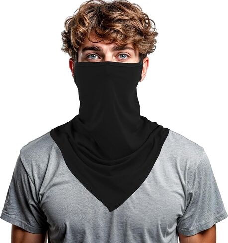2pcs العنق الوجه الوجه الحماية من أشعة الشمس مع حلقات الأذن وشاح باندانا في الهواء الطلق قناع الوجه تغطية للنساء الرجال الصيف in Saudi Arabia