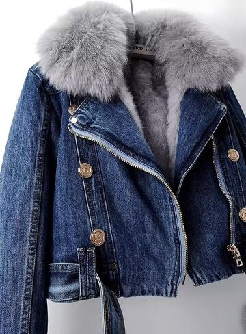 yoeasy women jack jacket jacket jacket faux faux cloy cloy shaggy Shaggy Short Park Coat Wart Winter Jean Jacket in Saudi Arabia