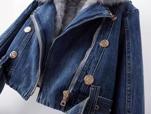 yoeasy women jack jacket jacket jacket faux faux cloy cloy shaggy Shaggy Short Park Coat Wart Winter Jean Jacket in Saudi Arabia