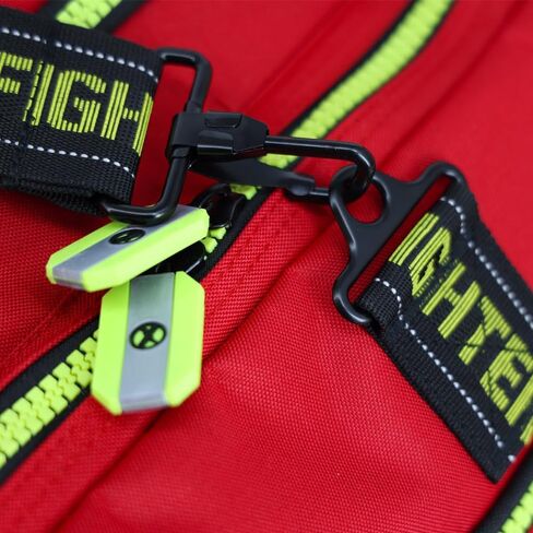 Lightning X Customizable Premium 3XL Firefighter Step-in Turnout Fire Gear Bag w/Embroidered Name - RED in Saudi Arabia