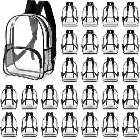 30 كمبيوترا صافية backpack bolk 15.7 بوصة chanced pvc pvc fracpags الكتب الشفافة كبيرة مضاد للماء ، انظر من خلال أكياس لاستاد التبرع غير الربحي. in Saudi Arabia